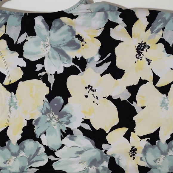 Black Label by Evan Picone Floral Sleeveless Top (XL) - Picture 5 of 6